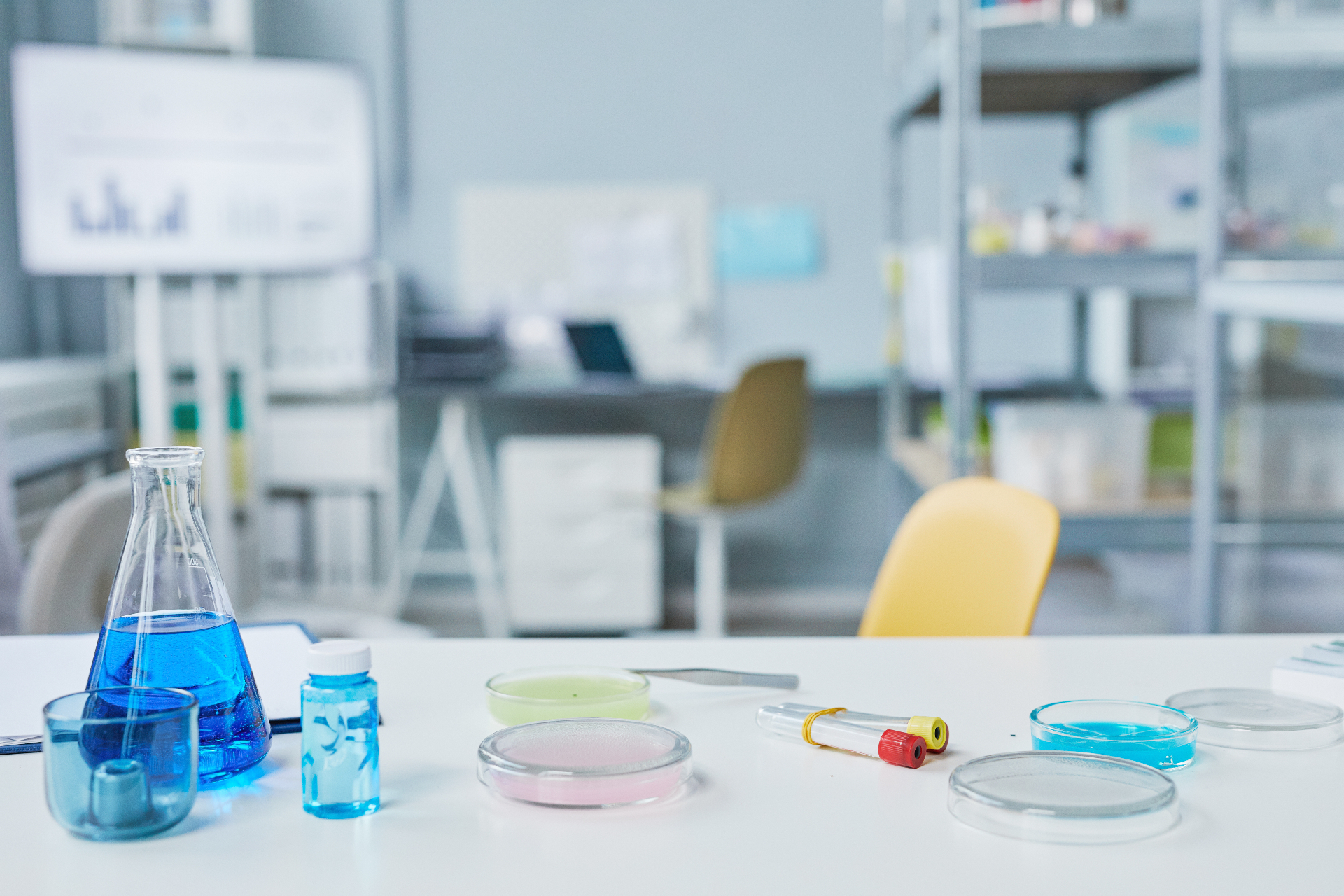 Laboratory glassware illustrating Great Tenagri's medical and industrial supply